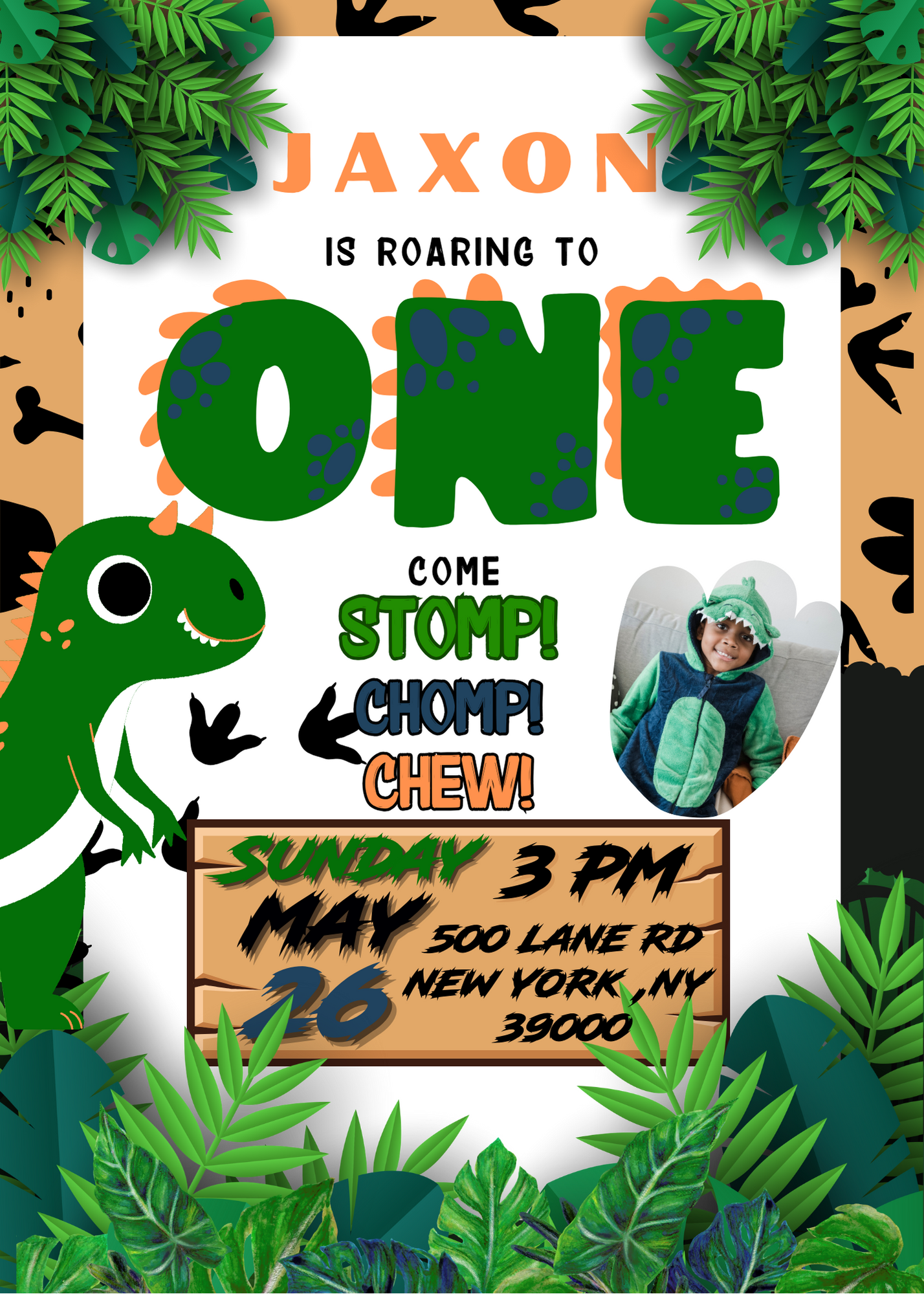 Dino Boy Birthday Flyer