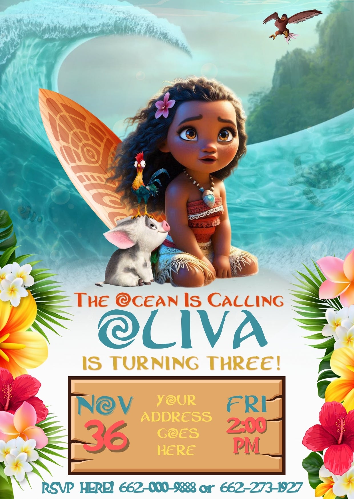 Mo@na Birthday Template  Flyer
