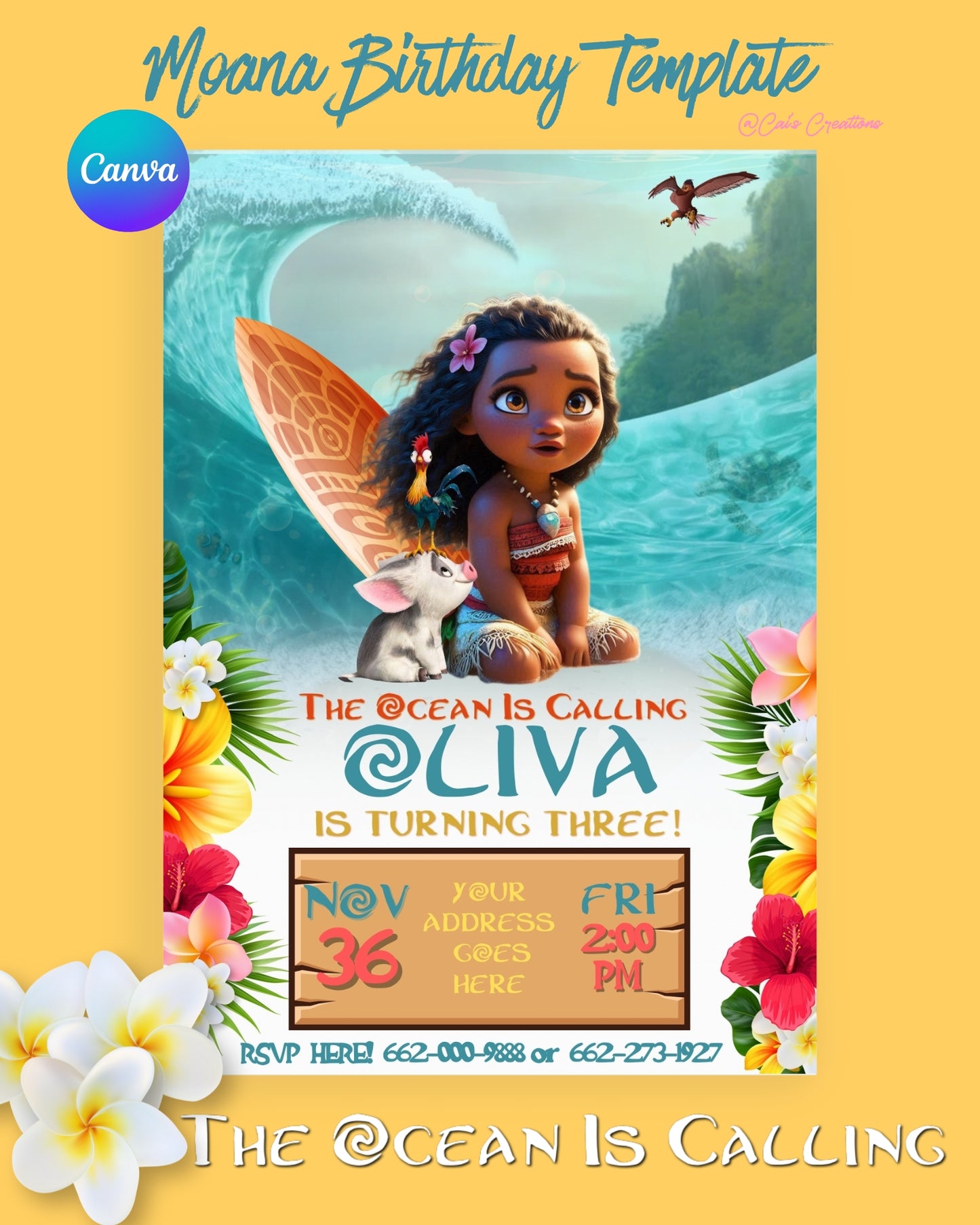 Mo@na Birthday Template  Flyer