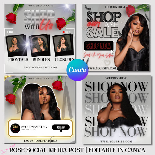 Rose Social media Flyer 4 Pack